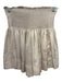 Koch Size S Cream Polyester Satin Shirred Waist Flare Shorts Cream / S