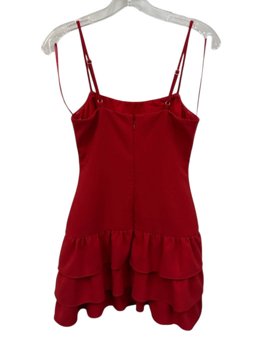Likely Size 2 Red Polyester Blend Spaghetti Strap Ruffle bottom Back Zip Dress Red / 2