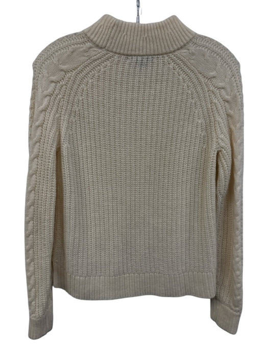 J. Crew Size XXS Cream White Polyamide & Wool Knit Design Mock Neck Sweater Cream White / XXS