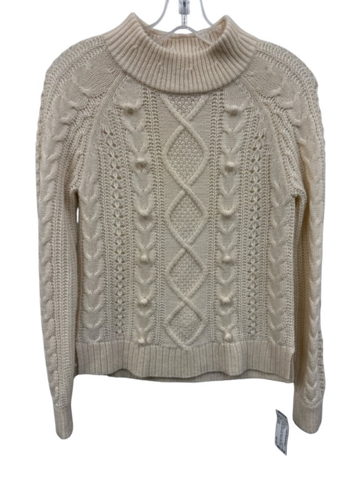 J. Crew Size XXS Cream White Polyamide & Wool Knit Design Mock Neck Sweater Cream White / XXS