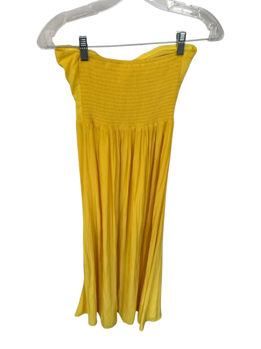 Ramy Brook Size XS Yellow Polyester Strapless Smocked Back Gown Yellow / XS