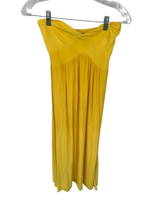 Ramy Brook Size XS Yellow Polyester Strapless Smocked Back Gown Yellow / XS