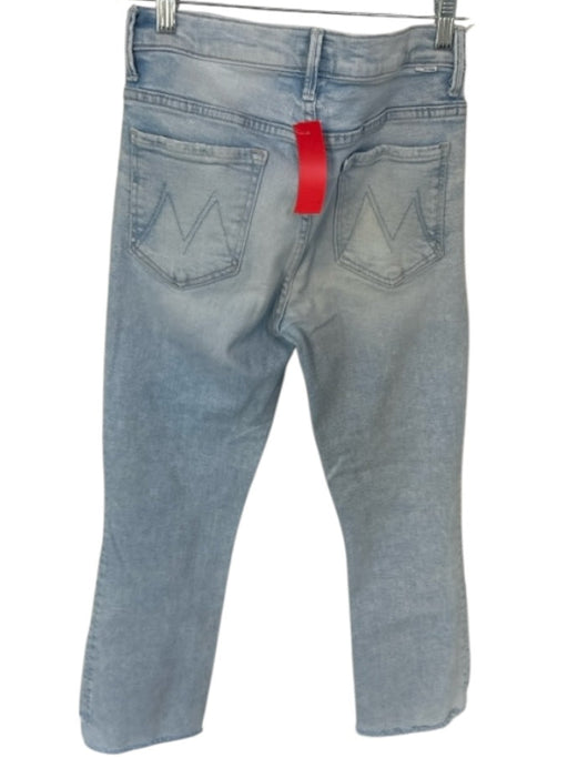 Mother Size 29 Light Wash Cotton Blend High Waist Straight Leg Raw Hem Jeans Light Wash / 29