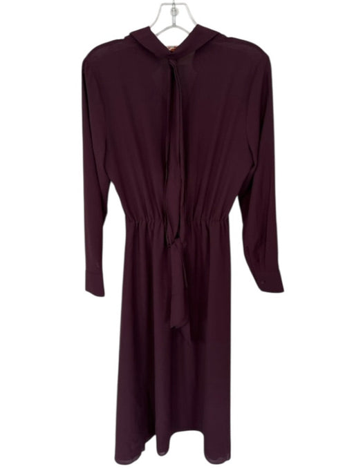 Babaton Size XS Maroon Polyester Blend Collar Buttons See Through Maxi Dress Maroon / XS