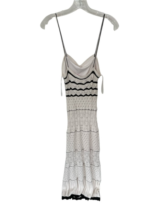 Olive & Oak Size S Cream & Black Cotton Blend Spaghetti Strap Knit Maxi Dress Cream & Black / S