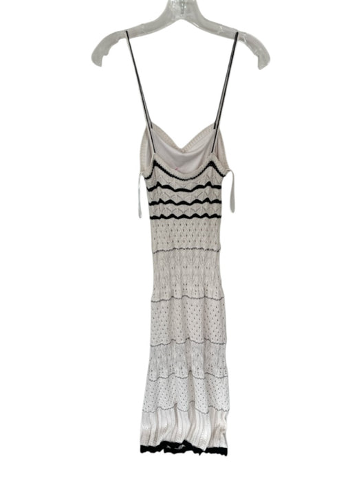 Olive & Oak Size S Cream & Black Cotton Blend Spaghetti Strap Knit Maxi Dress Cream & Black / S