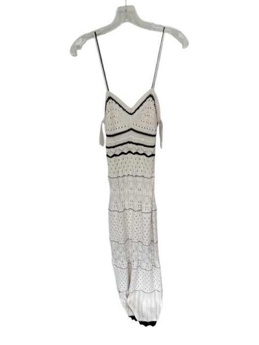 Olive & Oak Size S Cream & Black Cotton Blend Spaghetti Strap Knit Maxi Dress Cream & Black / S