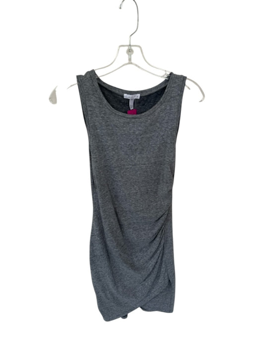 Leith Size XS Gray Cotton Blend Sleeveless Heathered Gathered Front Dress Gray / XS