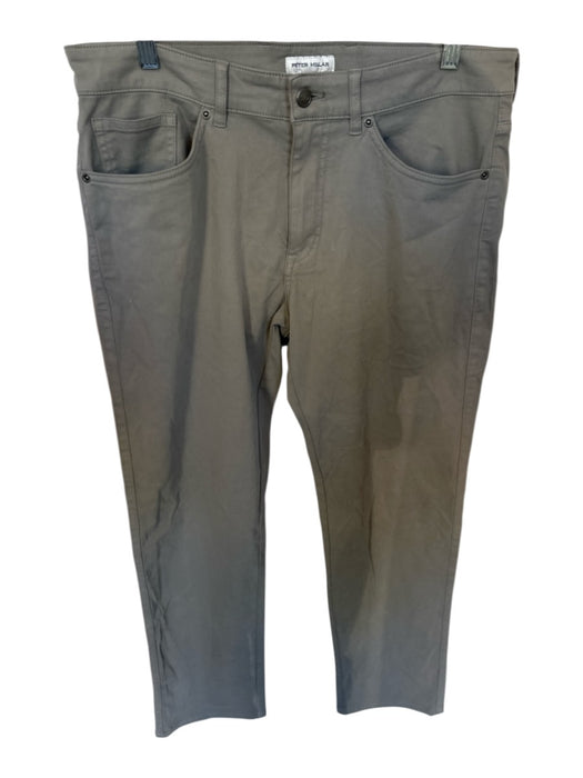 Peter Millar Size 33/32 Grey Cotton Blend Belt Loops Khakis Men's Pants Grey / 33/32