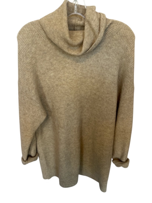 Babaton Size XS Tan Wool Blend Knit Turtle Neck Long Sleeve Sweater Tan / XS
