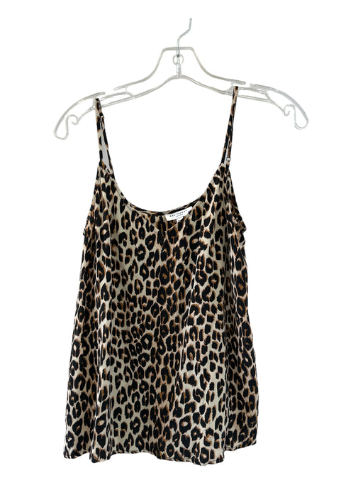 Equipment Femme Size M Cream, Brown & Black Silk Cami V Neck Leopard Print Top Cream, Brown & Black / M