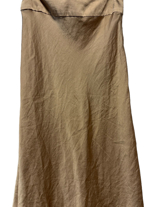 Free People Size 4 Tan Polyester Side Zip Midi Skirt Tan / 4