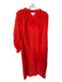 Velvet Size XS Tomato Cotton Long Balloon Sleeve V Neck Maxi Dress Tomato / XS