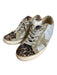 Golden Goose Shoe Size 38 Silver & Animal Print Suede Metallic Lace Up Sneakers Silver & Animal Print / 38