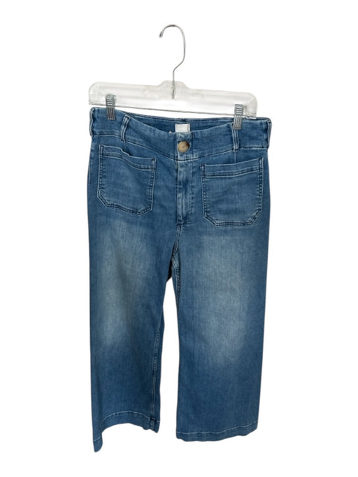 Maeve Size 29 Medium Wash Cotton Blend Pockets Wide Leg Button Jeans Medium Wash / 29