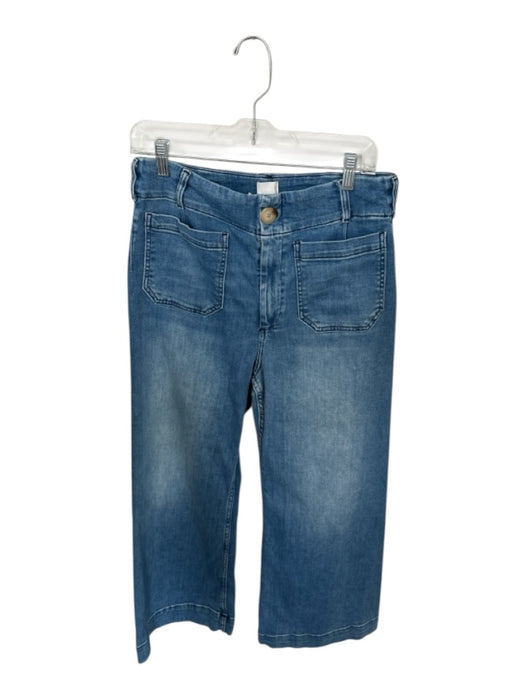 Maeve Size 29 Medium Wash Cotton Blend Pockets Wide Leg Button Jeans Medium Wash / 29