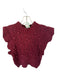 Dear John Size S Maroon Acrylic Blend Flutter Sleeves Pom Pom Knit Sweater Maroon / S