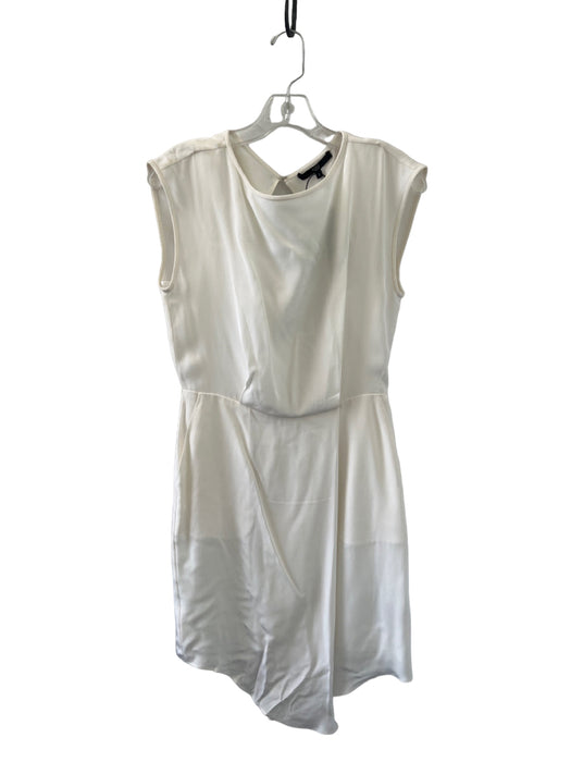 Tibi Size 2 White Silk & Polyester Back Zip Sleeveless Hook & Eye Closure Dress White / 2