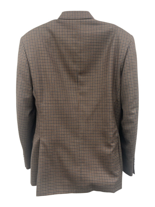 Canali Brown & Blue Silk Blend Plaid 2 Button Men's Blazer Brown & Blue / 48