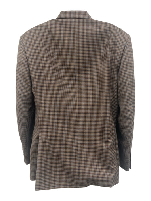 Canali Brown & Blue Silk Blend Plaid 2 Button Men's Blazer Brown & Blue / 48
