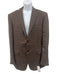 Canali Brown & Blue Silk Blend Plaid 2 Button Men's Blazer Brown & Blue / 48