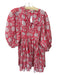 Dolma Size S Red Pink & White Cotton Flora & Fauna Long Sleeve Dress Red Pink & White / S