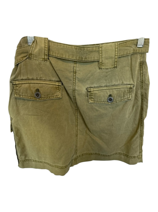 Free People Size 4 Olive Green Cotton Cargo Pockets Side Zip Belted Skirt Olive Green / 4