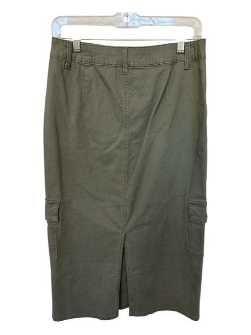 1822 denim Size 6 Olive Green Cotton Cargo Pockets Midi Skirt Olive Green / 6