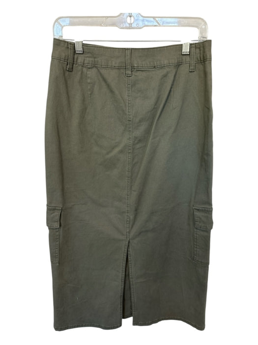 1822 denim Size 6 Olive Green Cotton Cargo Pockets Midi Skirt Olive Green / 6