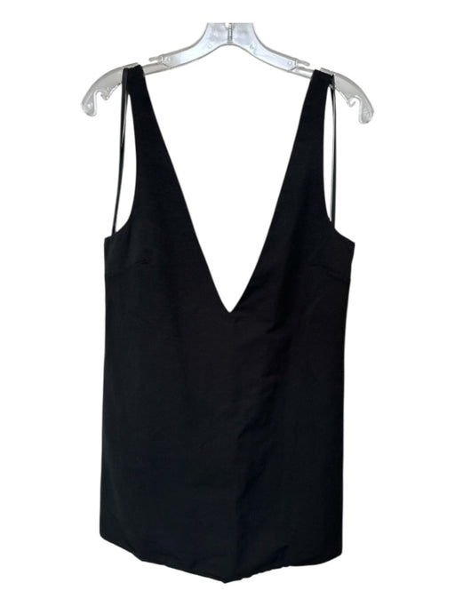 Staud Size 6 Black Cotton Blend Sleeveless Deep V Jumper Dress Black / 6