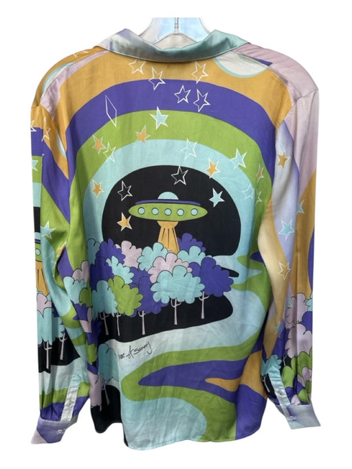 House of Sunny Size Est M Blue & Purple Recycled Polyester Blend Stars Alien Top Blue & Purple / Est M
