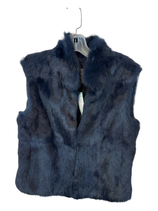 5/48 Size 8 Navy Rabbit Fur Sleeveless Hook & Eye Vest Navy / 8