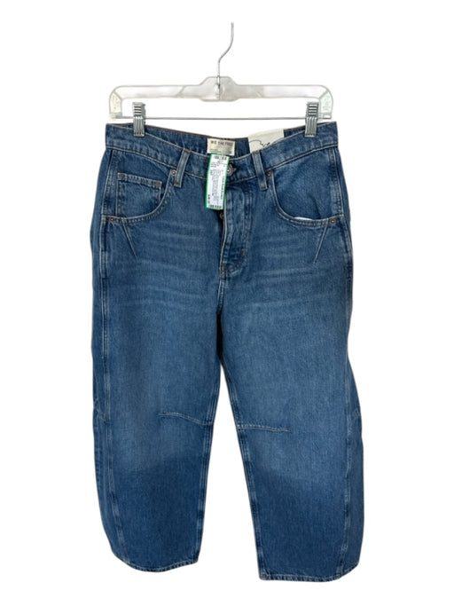 We The Free Size 28P Med Dark Wash Cotton Blend High Waist Button Fly Jeans Med Dark Wash / 28P