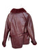 JOA Size S Maroon Vegan Leather Faux Fur Lining Belted Full Zip Coat Maroon / S