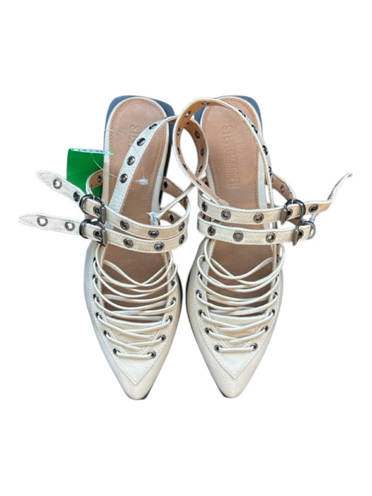 Steve Madden Shoe Size 8.5 Cream & Black Patent Leather Buckles Flats Cream & Black / 8.5