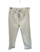 MNG Size 4 Cream Cotton High Waist Button Fly Straight Leg Jeans Cream / 4