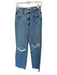 Zara Size 4 Med Light Wash Cotton High Waist Wide Leg distressed Jeans Med Light Wash / 4