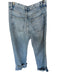 Zara Size 6 Light Wash Cotton High Waist Wide Leg Raw Hem Cuffed Jeans Light Wash / 6