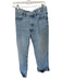 Zara Size 6 Light Wash Cotton High Waist Wide Leg Raw Hem Cuffed Jeans Light Wash / 6
