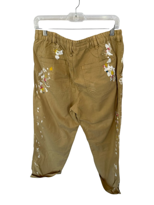 Pilcro Size 31 Tan & White Cotton High Waist Paint Splatter Cargo Pants Tan & White / 31