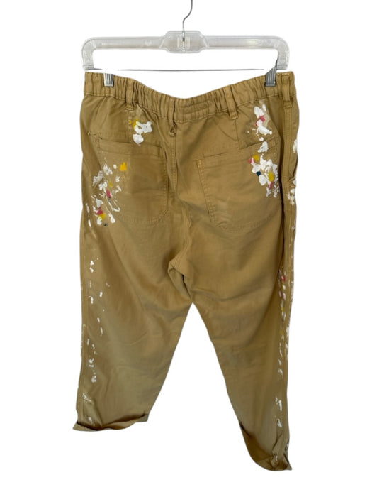 Pilcro Size 31 Tan & White Cotton High Waist Paint Splatter Cargo Pants Tan & White / 31