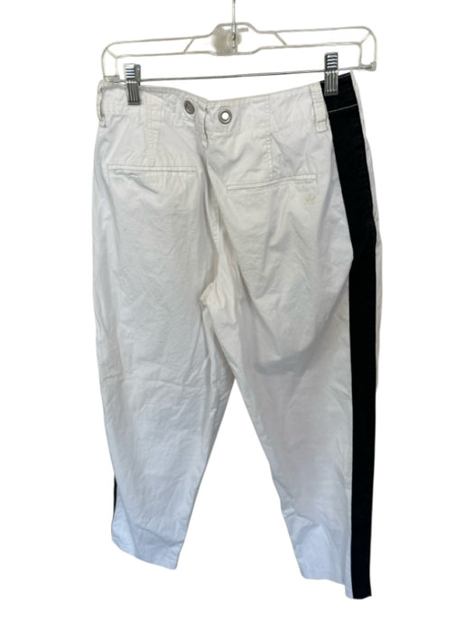 Rag & Bone Size 25 White & Navy Cotton Mid Rise Side Stripe Pants White & Navy / 25