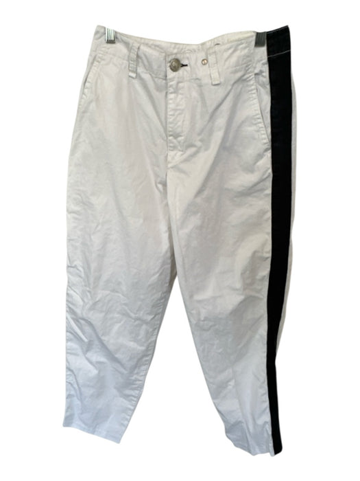 Rag & Bone Size 25 White & Navy Cotton Mid Rise Side Stripe Pants White & Navy / 25