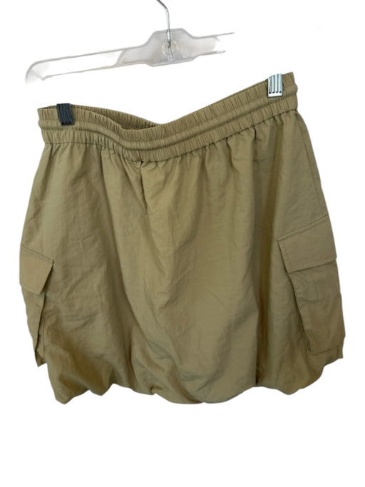 Penn & Ink Size S Tan Recycled Nylon Drawstring Bermuda Cargo Pockets Shorts Tan / S