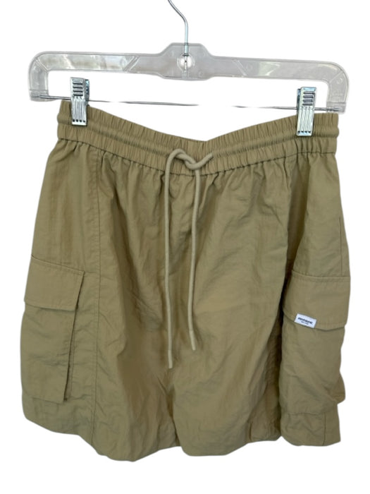 Penn & Ink Size S Tan Recycled Nylon Drawstring Bermuda Cargo Pockets Shorts Tan / S