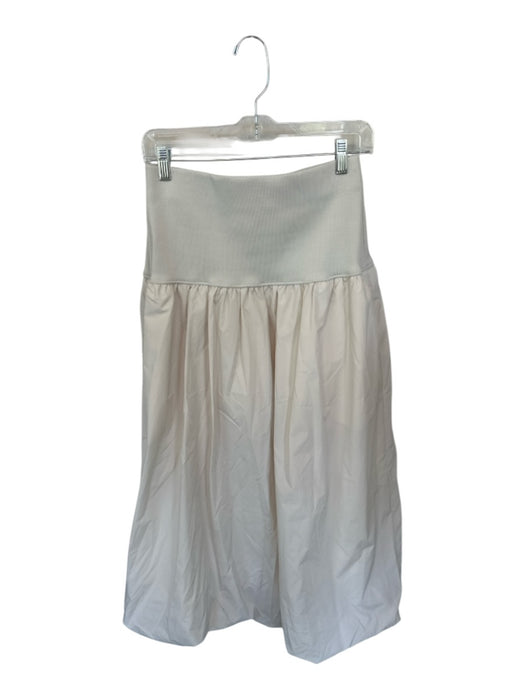 Emerson Lang Size M Bone Nylon Waist Band Bubble Hem Maxi Skirt Bone / M