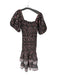 Cleobella Size L Black & Pink Cotton 3/4 Balloon Sleeve smocked Floral Dress Black & Pink / L