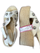 Marc Fisher Shoe Size 8.5 white & tan Leather Studded Platform Sandals white & tan / 8.5