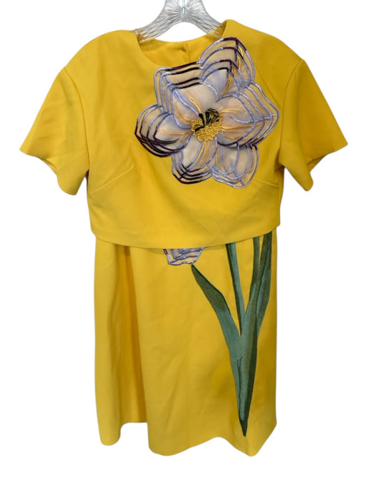 Sunfere Size M Yellow & Purple Sleeveless Flower Application Maxi Skirt Set Yellow & Purple / M
