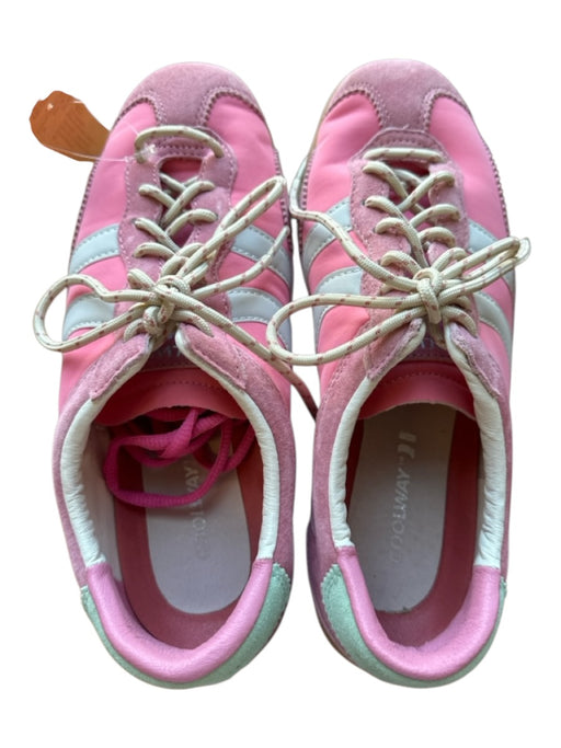 Coolway Shoe Size 40 Pink & Cream Suede & Canvas Lace Up Athletic Sneakers Pink & Cream / 40